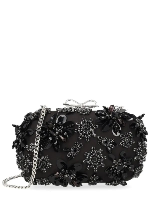 Clutch Bag Floral Crystal Black made by Self-Portrait