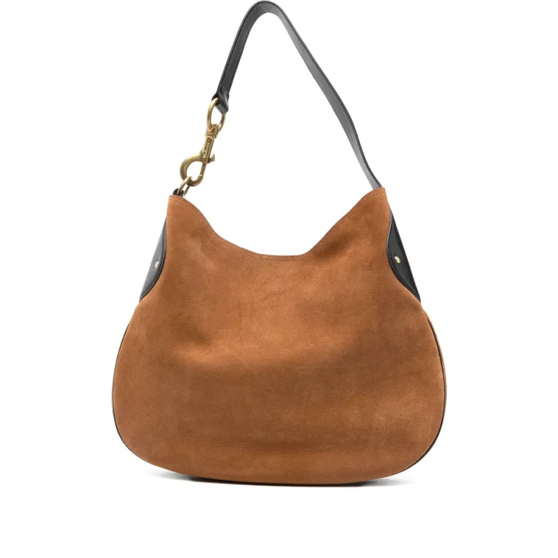 Shoulder Bag Brown Suede made by Mulberry