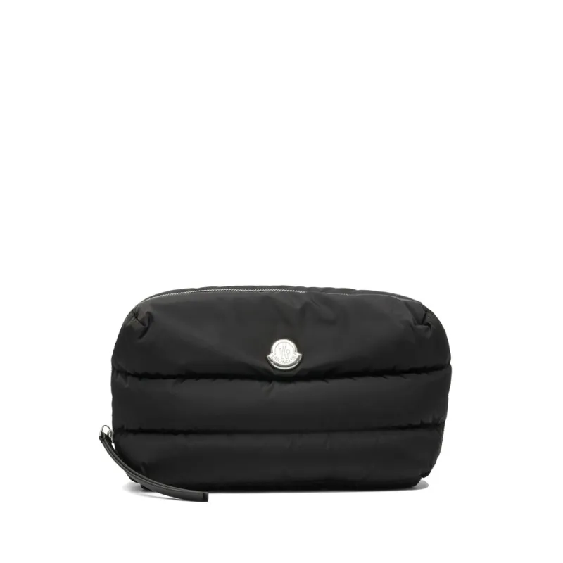 Clutch Bag Black Leather made by Moncler