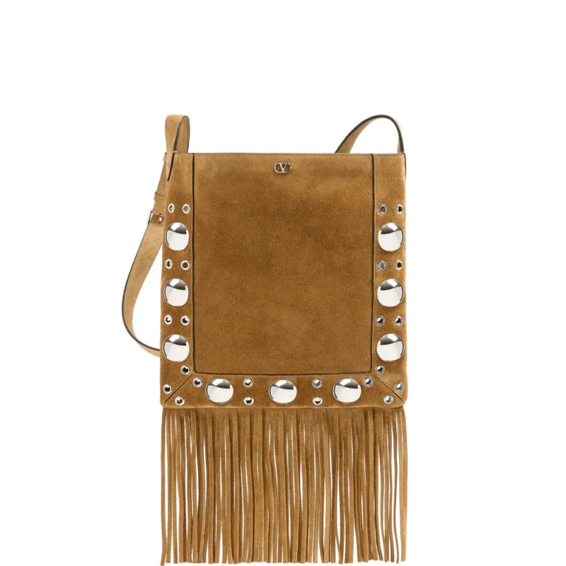 Bag VLogo Signature Brown Calf Suede made by Valentino Garavani