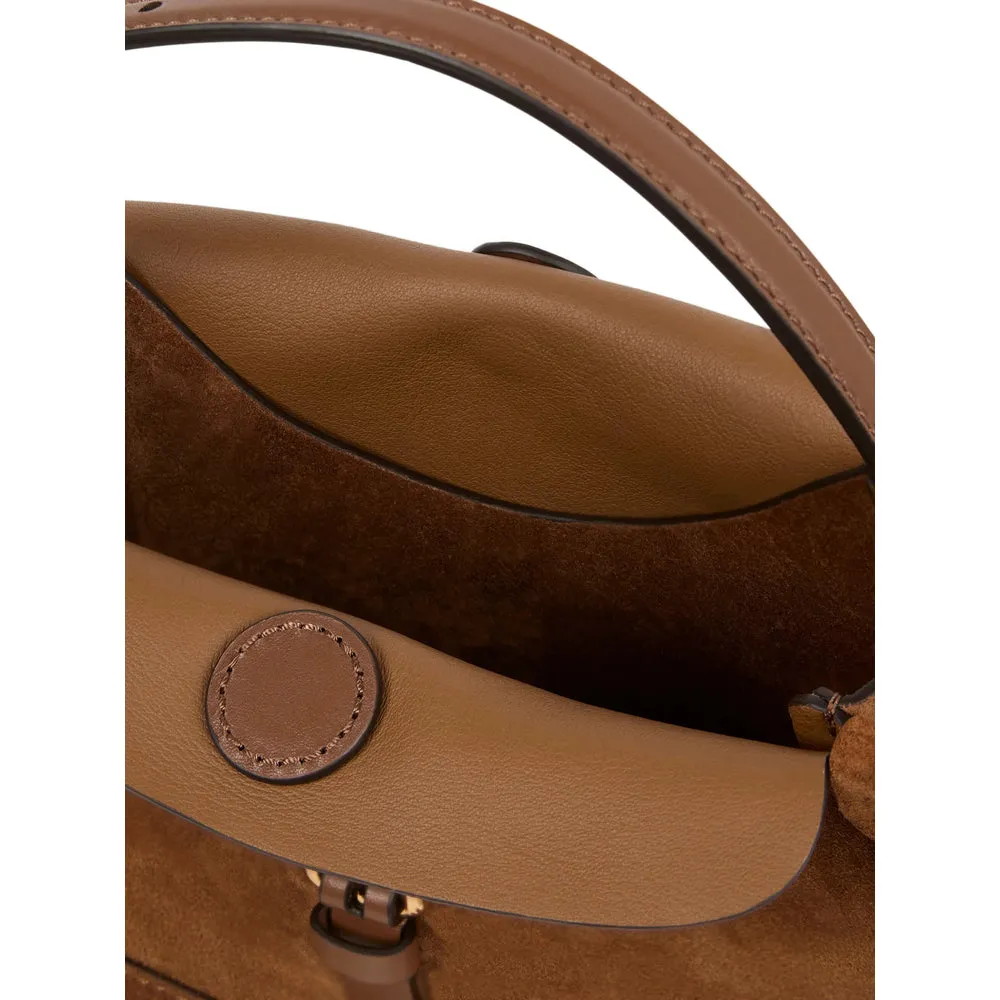 Top-Handle Shoulder Bag Brown Suede sold by Zulily product image thumbnail 3