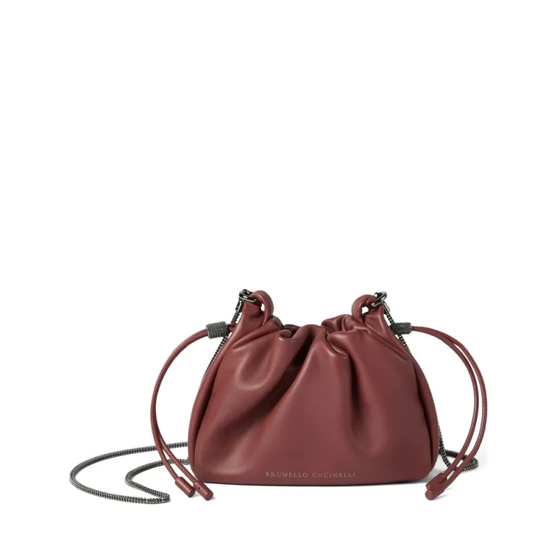 Bucket Bag Red Calf Leather made by Brunello Cucinelli