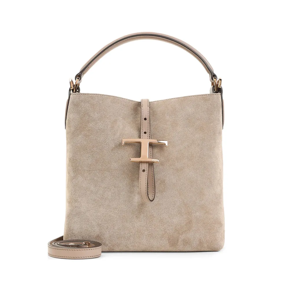 Mocha Suede Top Handle Bag sold by Zulily