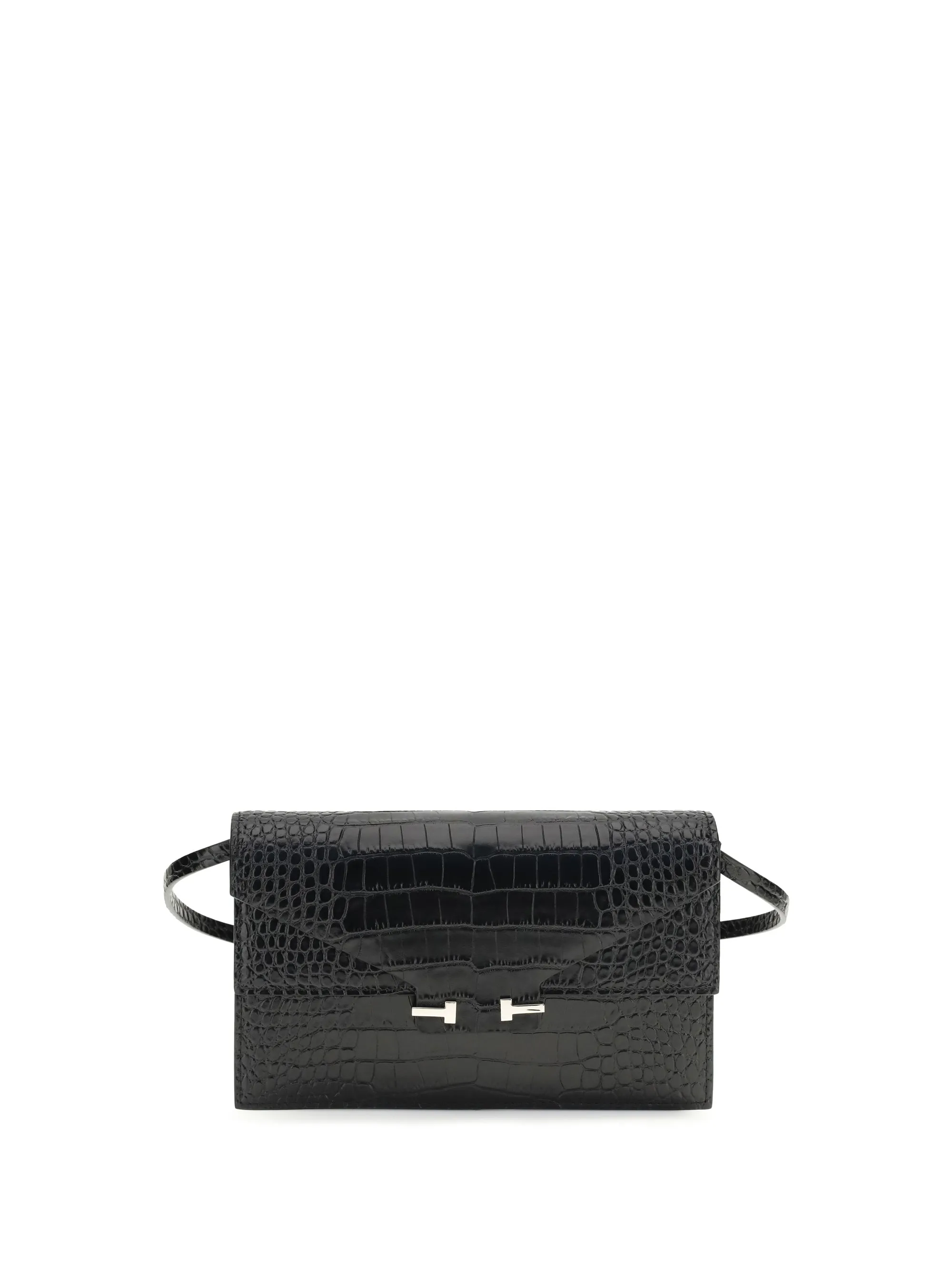 Shoulder Bag Crocodile-Print Black sold by Zulily