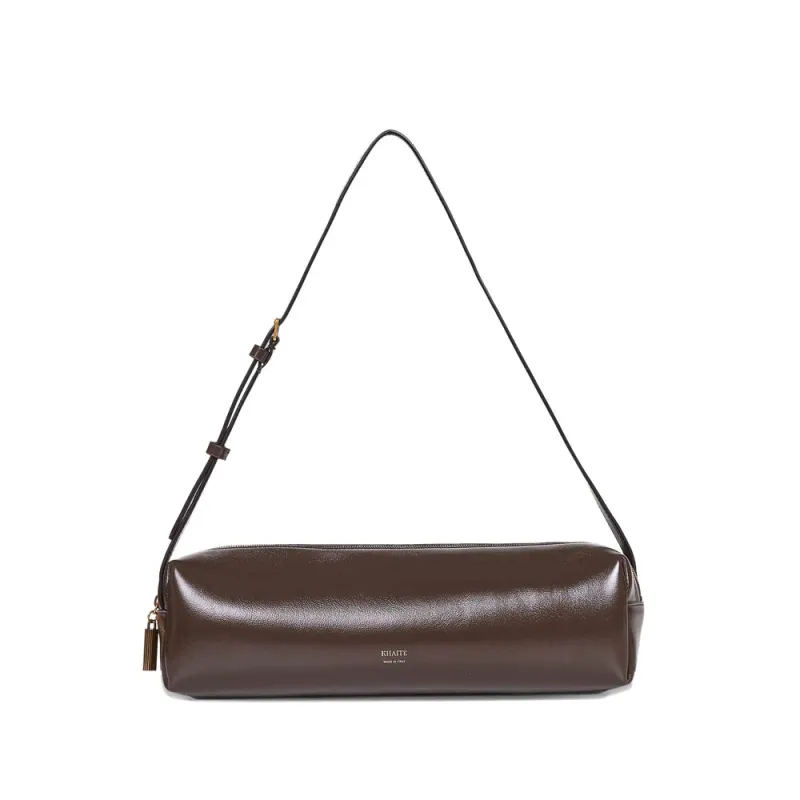 Shoulder Bag Brown Calf Leather made by KHAITE