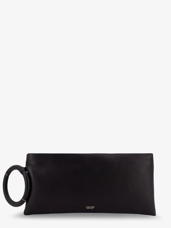 Leather Clutch Bag With Logo made by Tom Ford