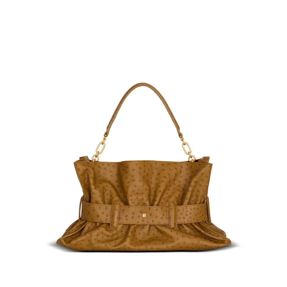 Brown Embossed Bag With Gold-Tone Hardware sold by Zulily product image thumbnail 4