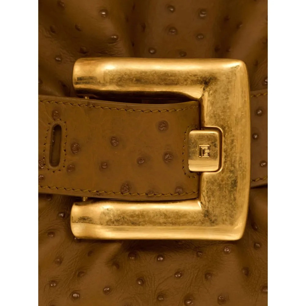Brown Embossed Bag With Gold-Tone Hardware sold by Zulily product image thumbnail 2