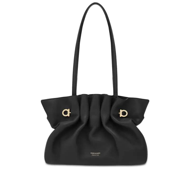 Ferragamo Soft Black Shoulder Bag made by Salvatore Ferragamo