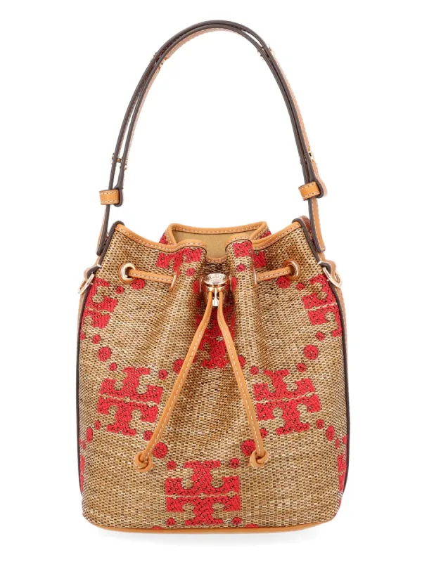 Bucket Bag T Monogram Beige made by Tory Burch