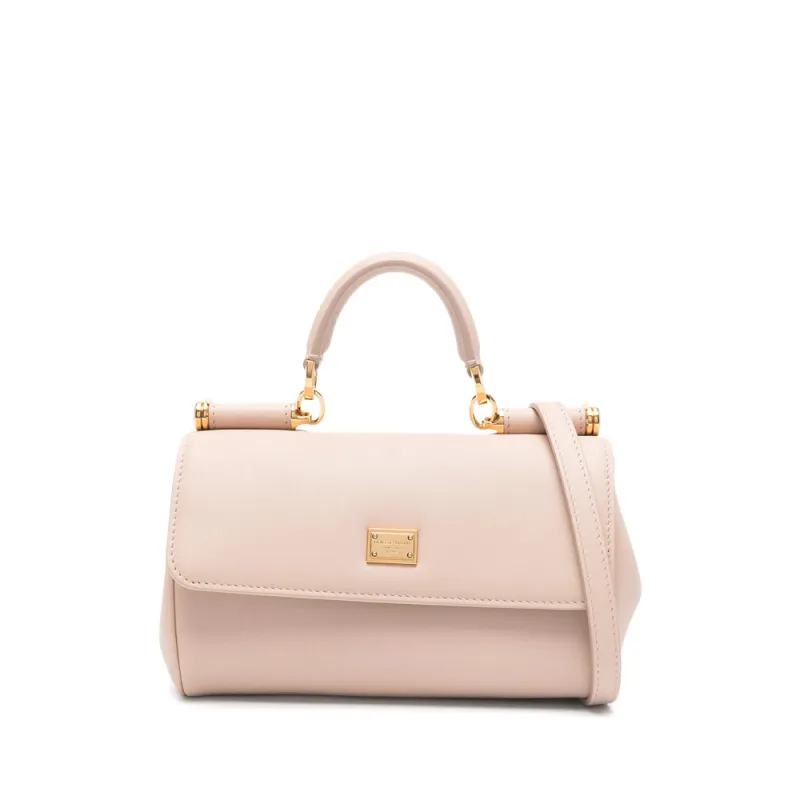 Beige Front Flap Top Handle Bag made by Dolce & Gabanna