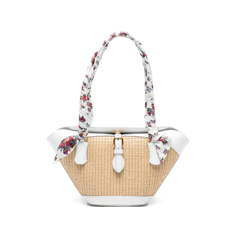 Tote Bag Beige/White Floral Print made by Dolce & Gabanna