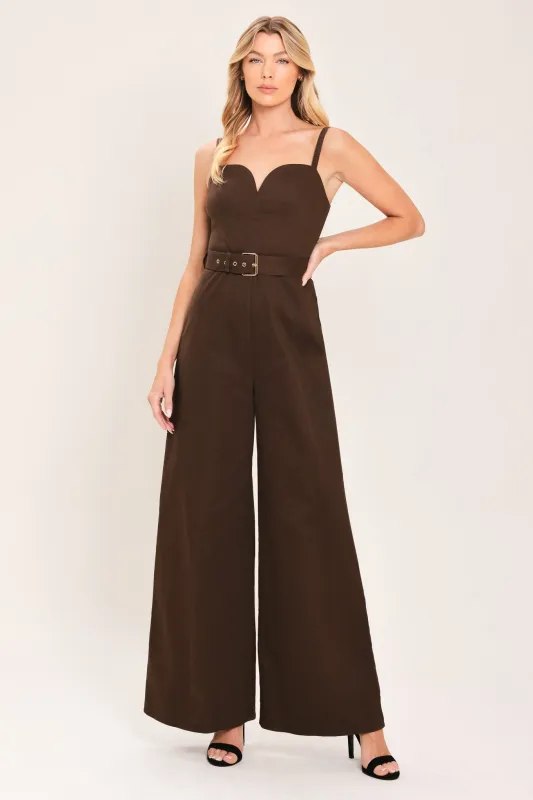 Toffee Sweetheart Woven Jumpsuit made by Flying Tomato
