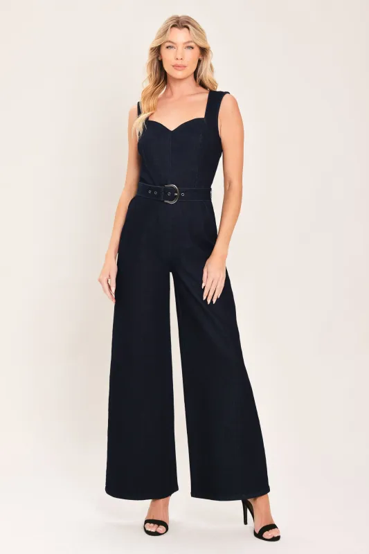 Modern Sweethear Denim Jumpsuit made by Flying Tomato