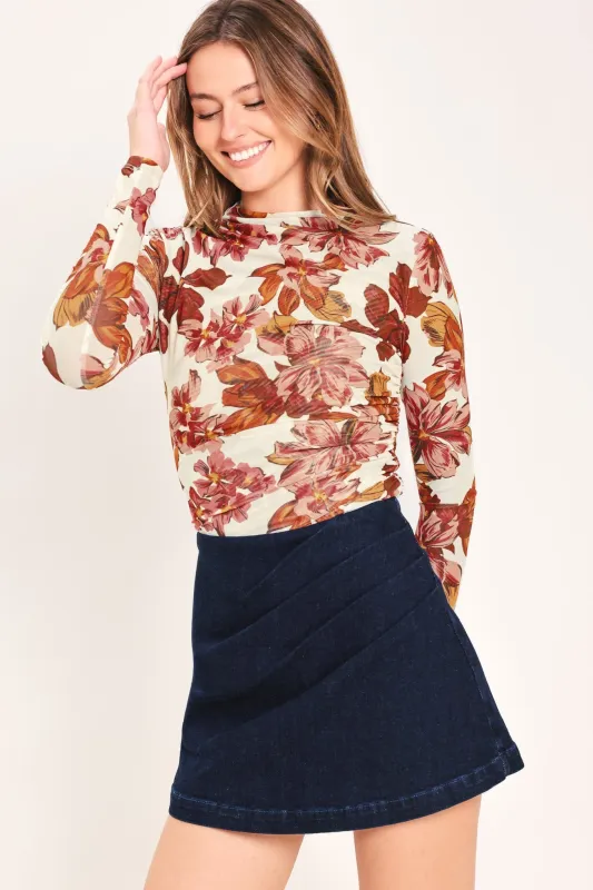 Seasonal Blossom Woven Mesh Top made by Flying Tomato