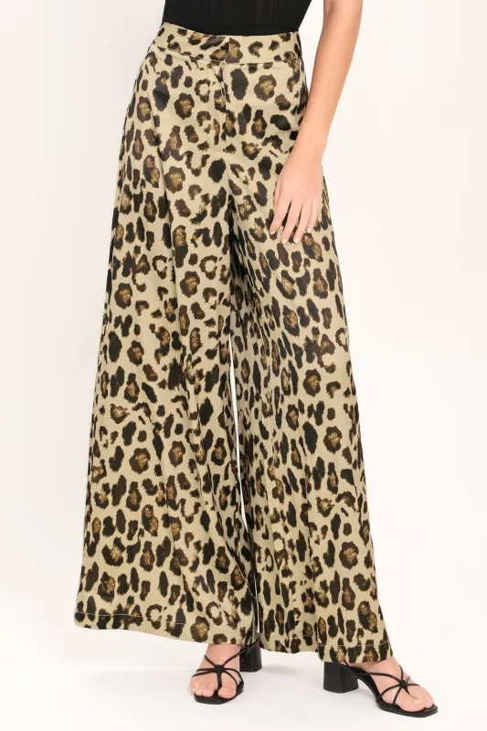 Jungle Glam Woven Wide Leg Pants made by Flying Tomato