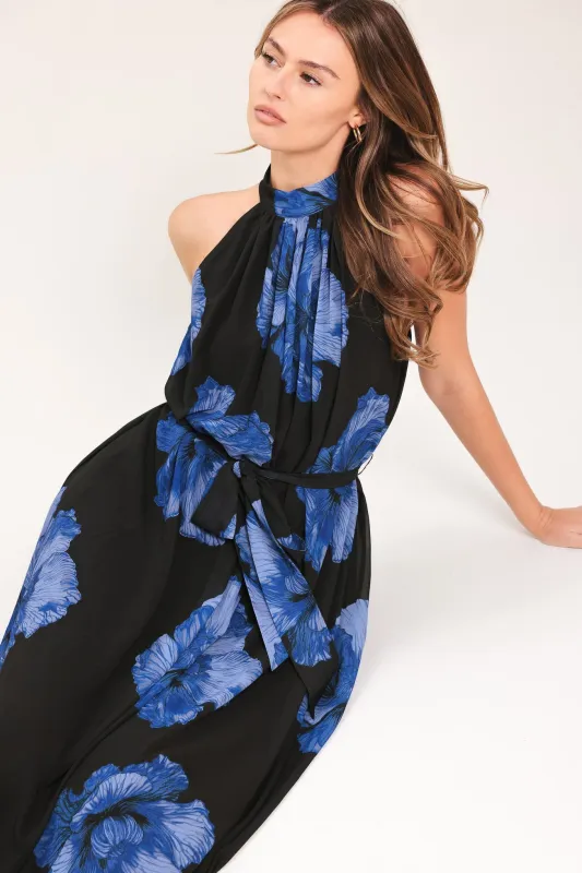 Evening Orchard Woven Halter Maxi Dress made by Flying Tomato