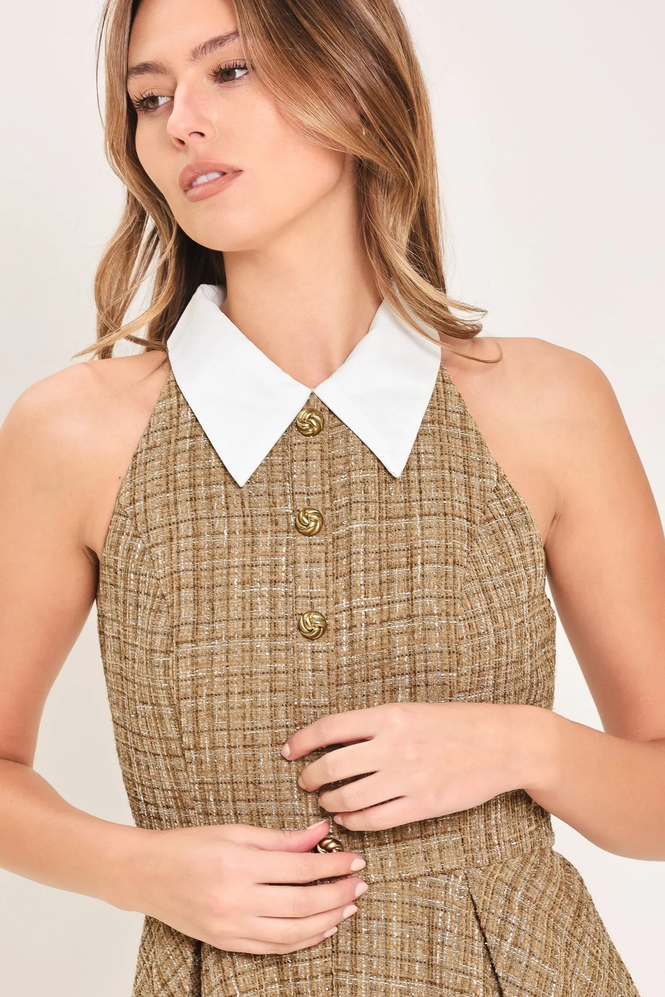 Cambridge Collar Woven Tweed Mini Dress sold by Zulily product image thumbnail 2