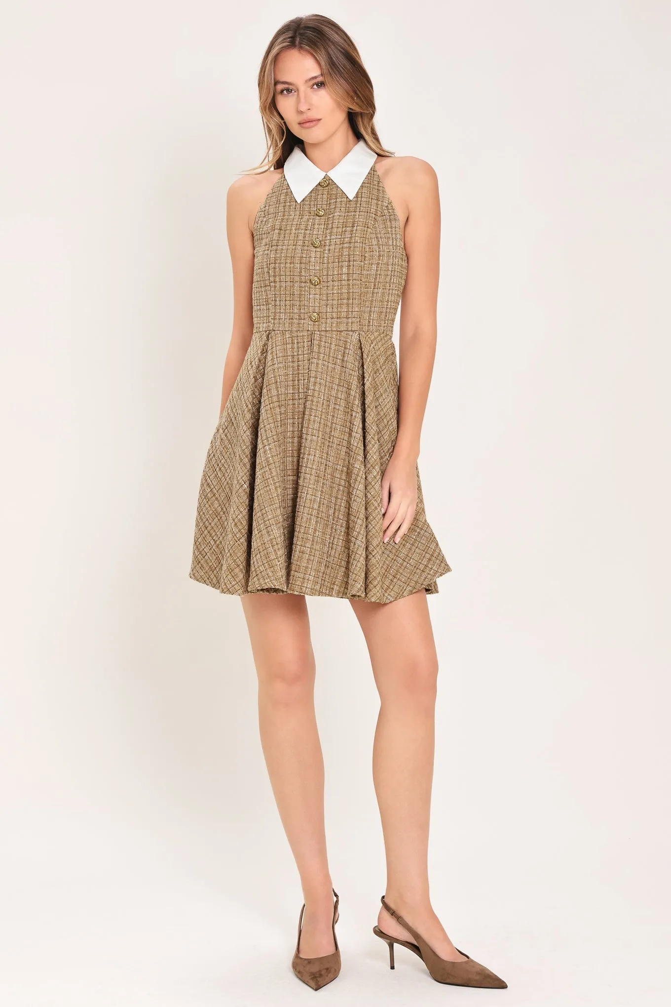 Cambridge Collar Woven Tweed Mini Dress sold by Zulily product image thumbnail 3