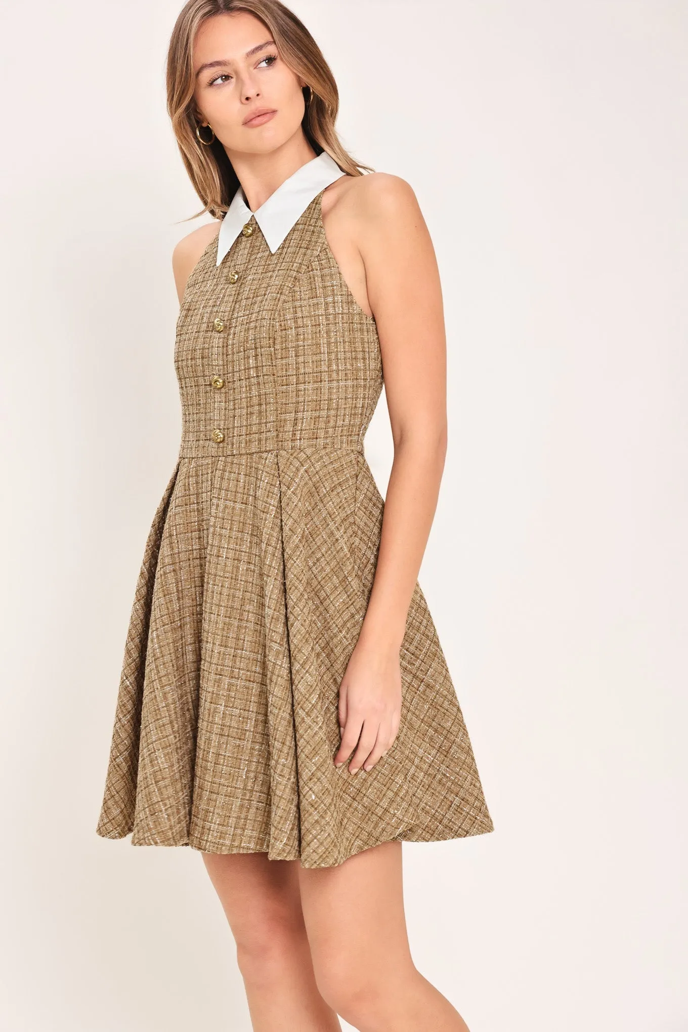 Cambridge Collar Woven Tweed Mini Dress sold by Zulily product image thumbnail 4