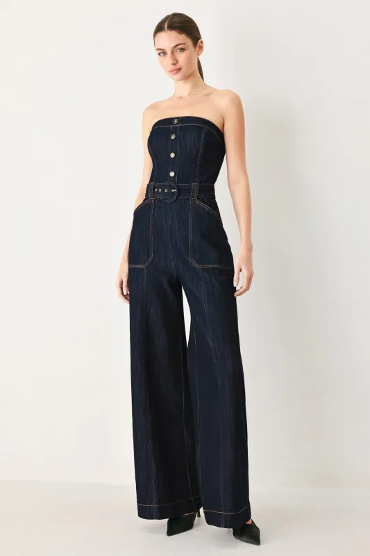 It Girl Denim Jumpsuit made by Flying Tomato