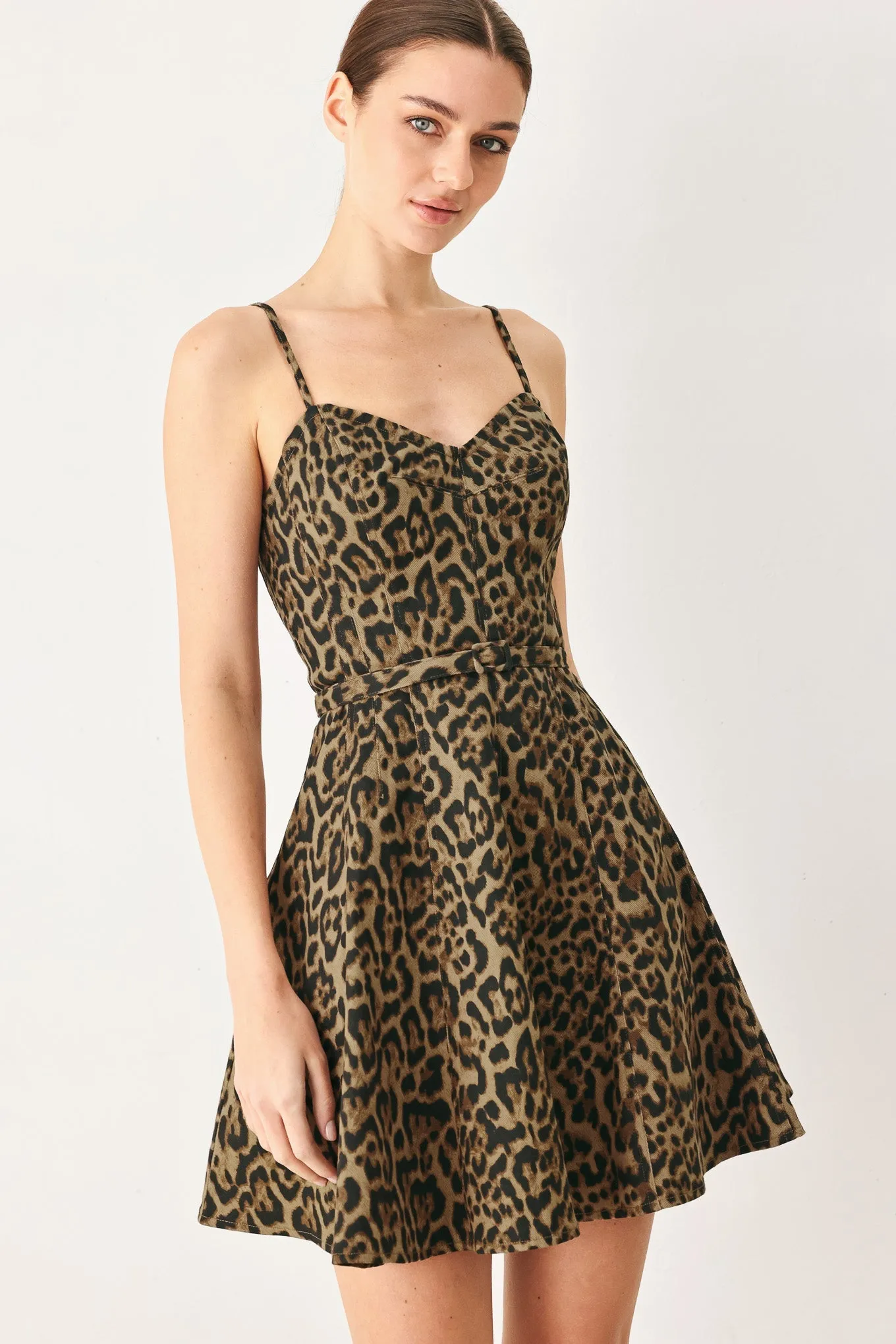 Leopard Sweetheart Woven Mini Dress sold by Zulily product image thumbnail 4