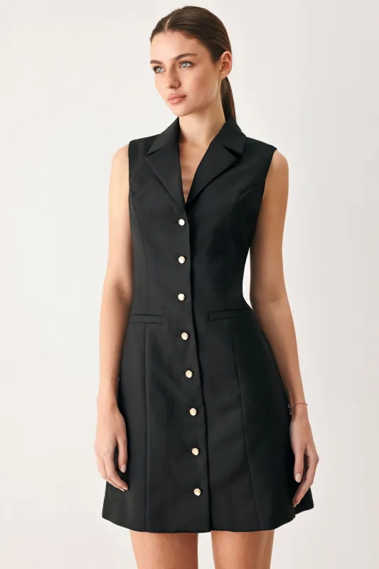 Modern Office Woven Mini Dress made by Flying Tomato