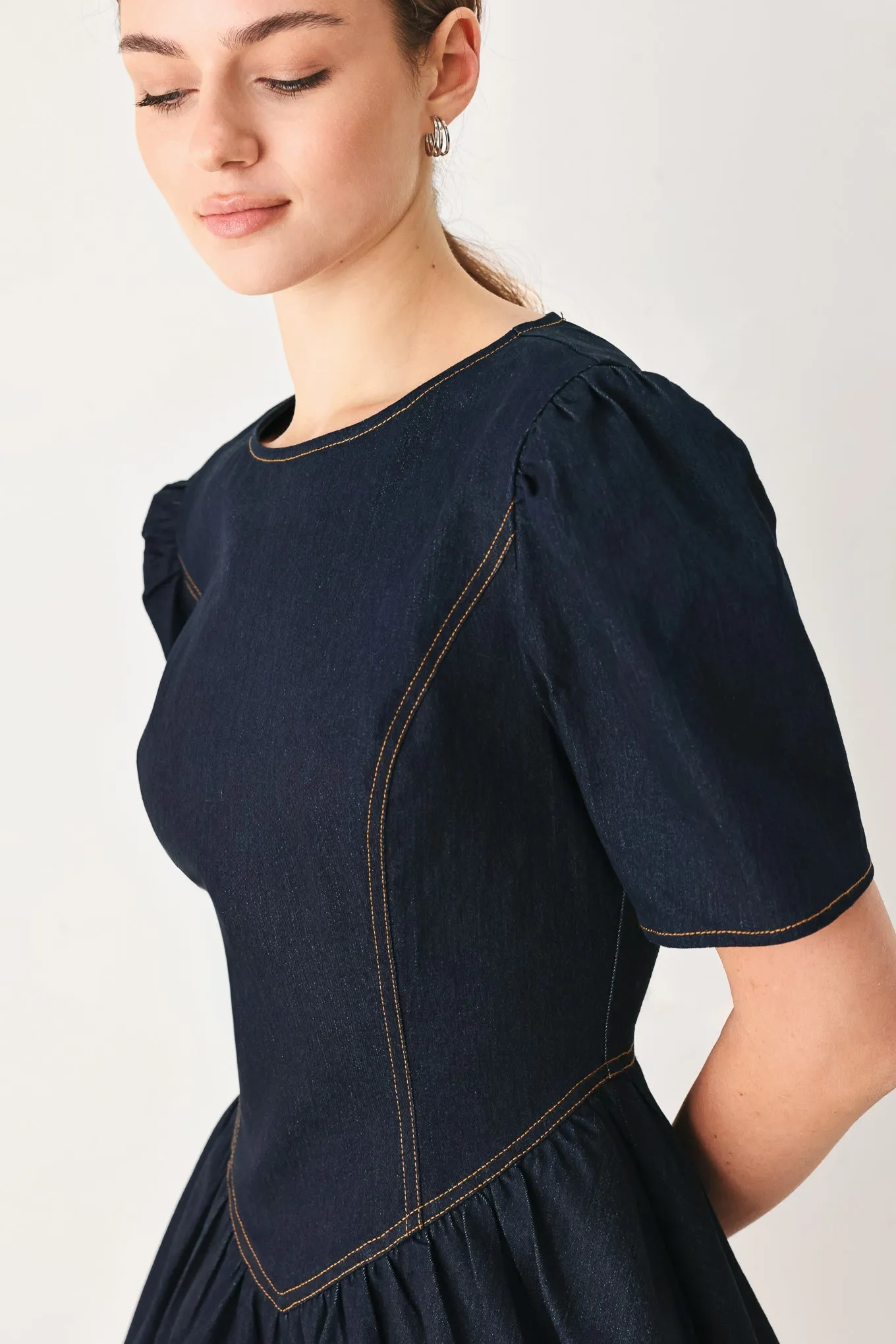 Sweet Indigo Denim Mini Dress sold by Zulily product image thumbnail 4