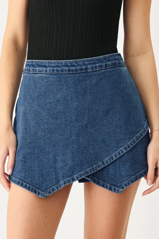 Asymmetric Denim Skort made by Flying Tomato