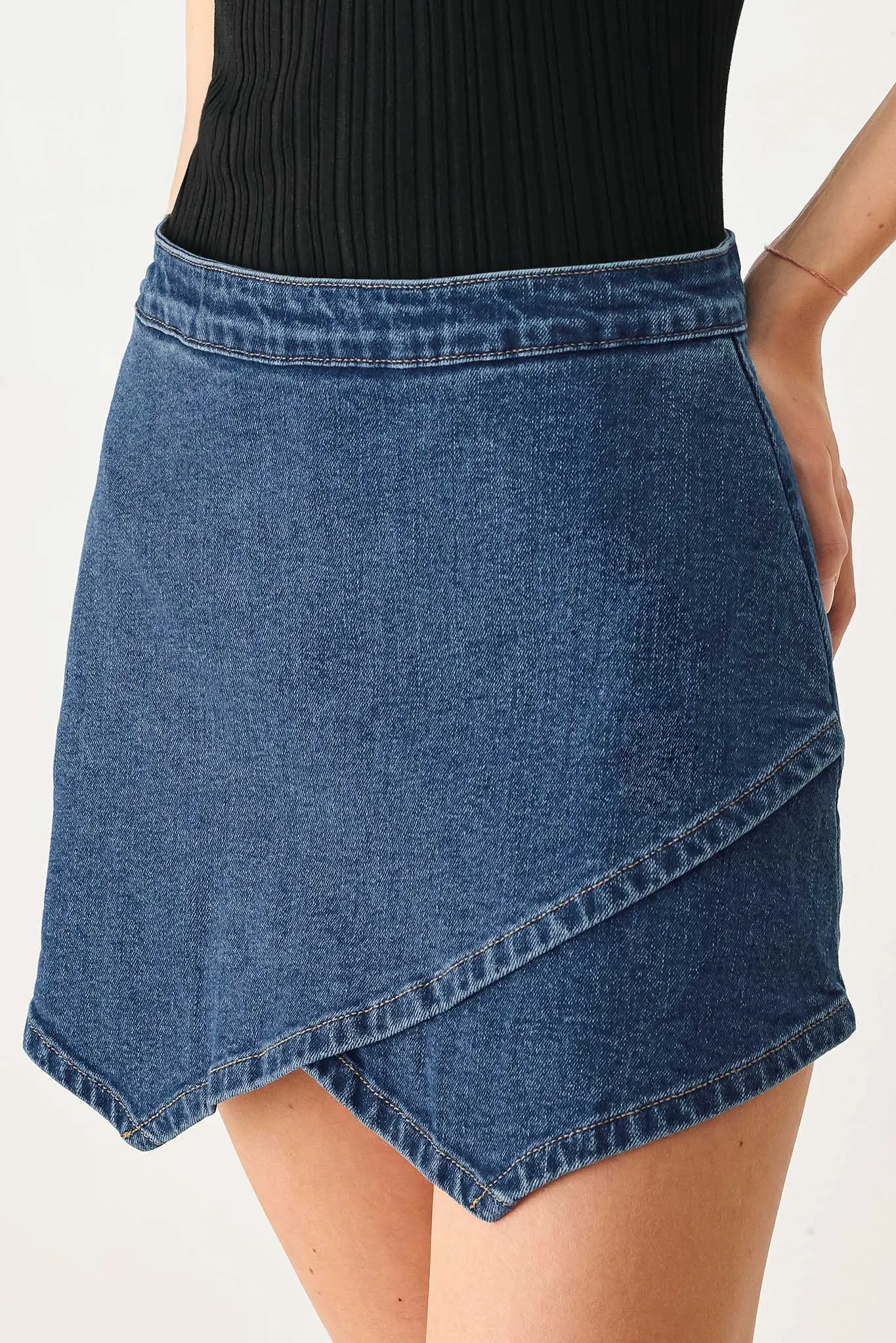 Asymmetric Denim Skort sold by Zulily product image thumbnail 4