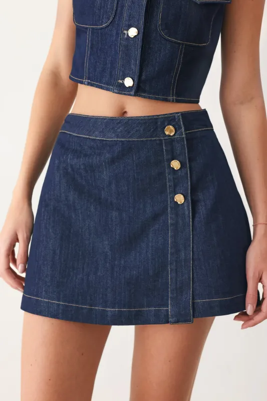 Iconic Indigo Denim Skort made by Flying Tomato