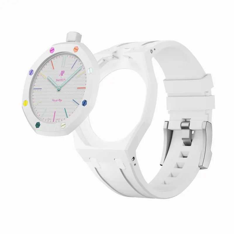 AP x Swatch Royal Pop Performance Band – Arctic White – Vertical Crown Edition | Waloo Watch Bands made by Zulily
