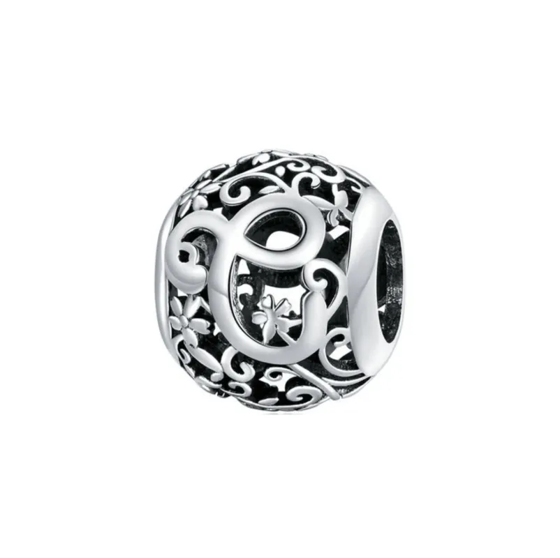 Sterling silver round alphabet charm - C made by Zulily