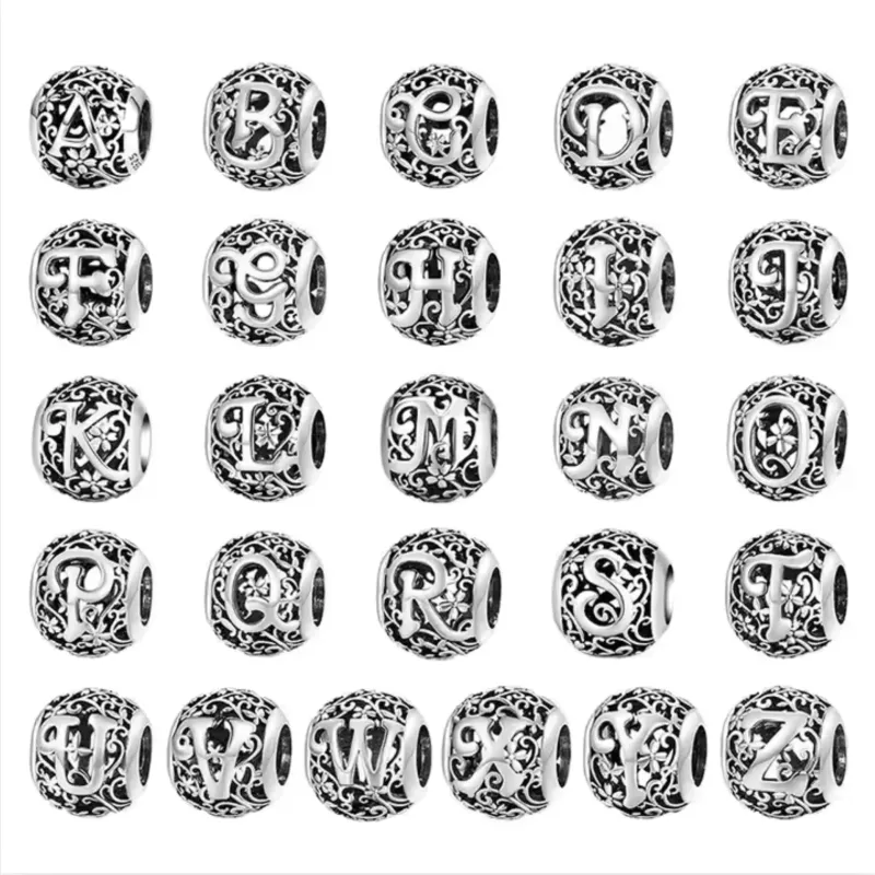 Sterling silver round alphabet charm - J made by Zulily