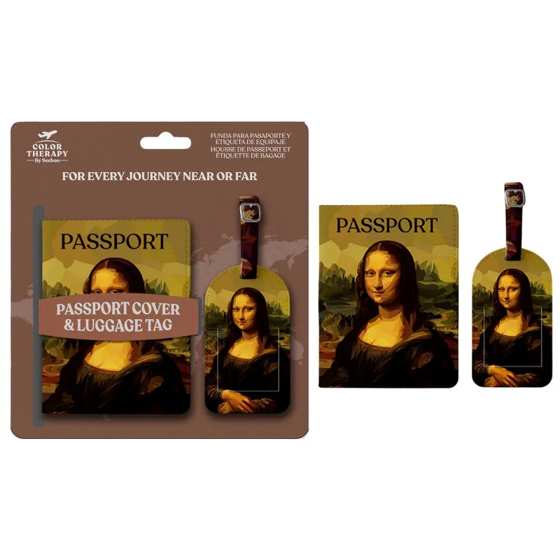 Seeboo Travel Passport Holder & Luggage Tag Set - Mona Lisa made by Zulily