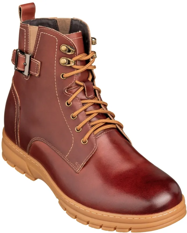 TOTO - K16206 - 2.8 Inches Taller (Cordovan Dark Brown) - High Top Boots made by Zulily