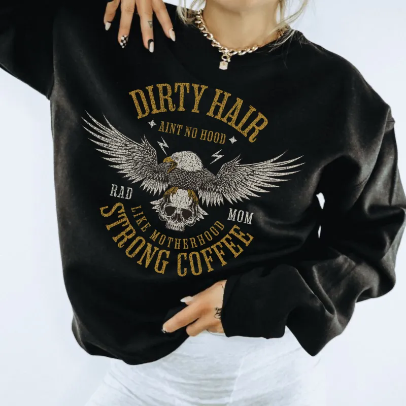 Motherhood And Strong Coffee Crewneck Sweatshirt made by Zulily