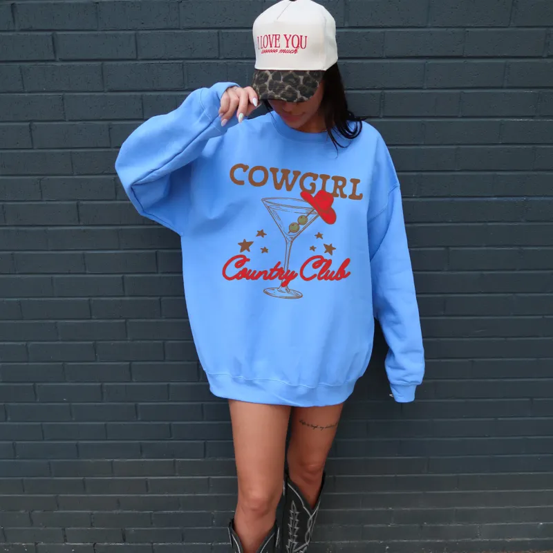 Cowgirl Country Club Sweatshirt – Western Graphic Crewneck made by Zulily