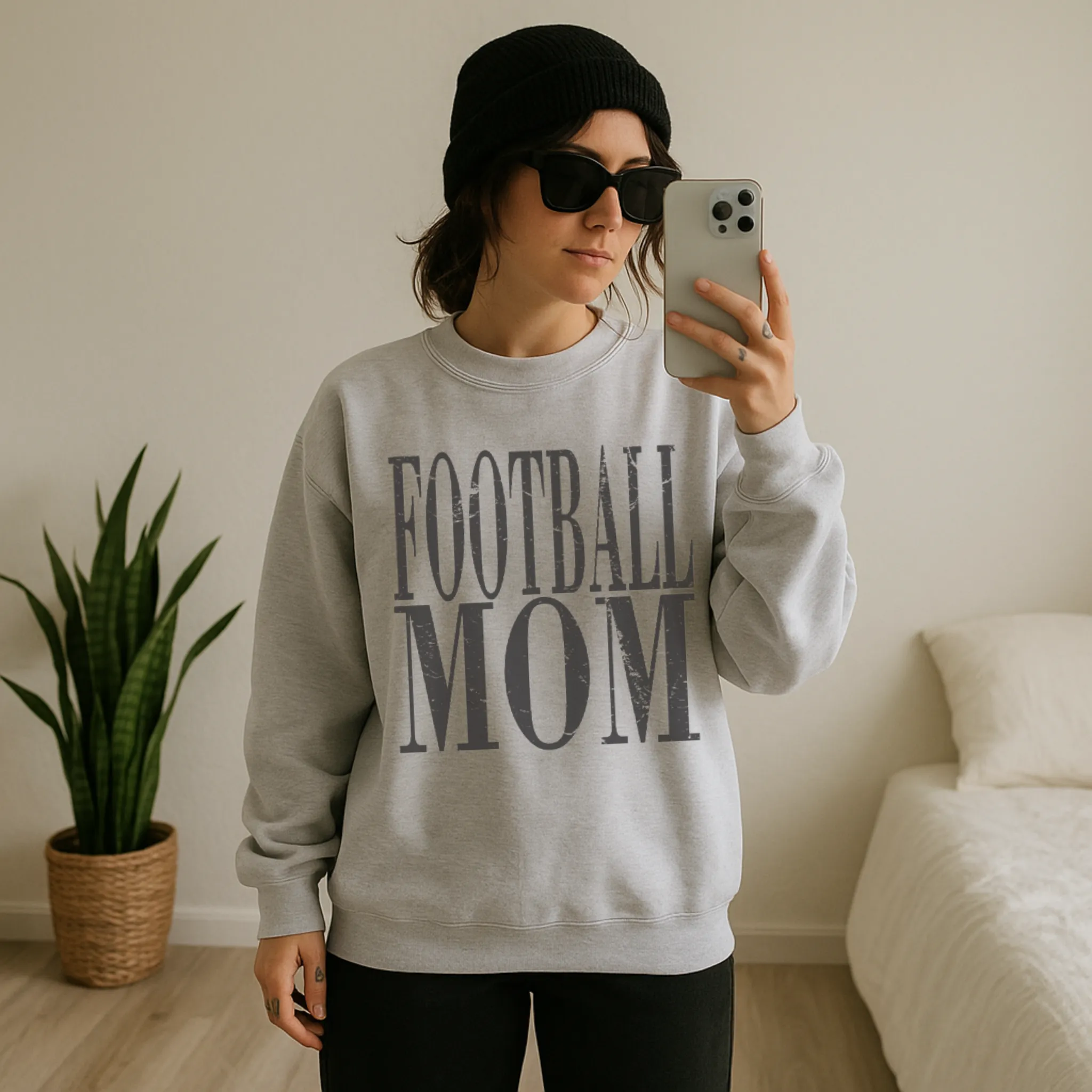 Distressed Football Mom Crewneck Sweatshirt sold by Zulily product image thumbnail 4
