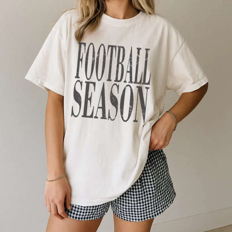 Distressed Football Season Tee Shirt made by Zulily