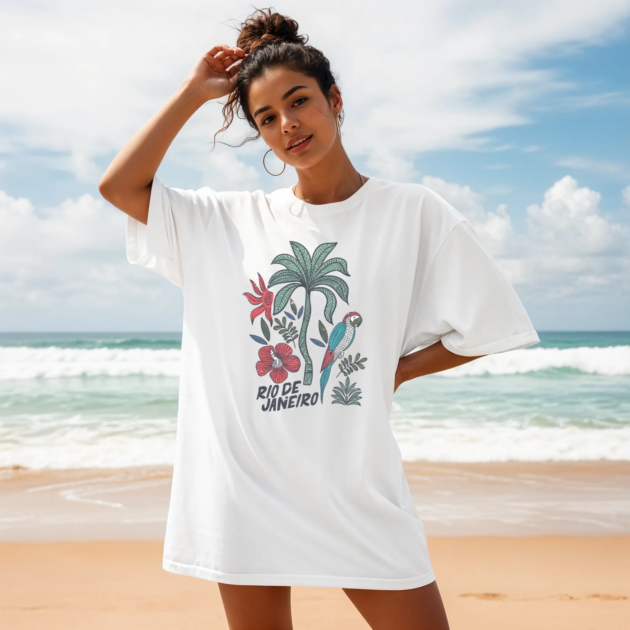 Rio de Janeiro Tropical Graphic Tee – Comfort Colors Inspired Vacation Shirt | Beach, Resort & Summer Travel Tee sold by Zulily product image thumbnail 3