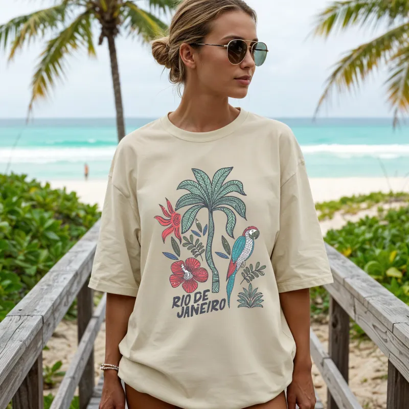 Rio de Janeiro Tropical Graphic Tee – Comfort Colors Inspired Vacation Shirt | Beach, Resort & Summer Travel Tee made by Zulily