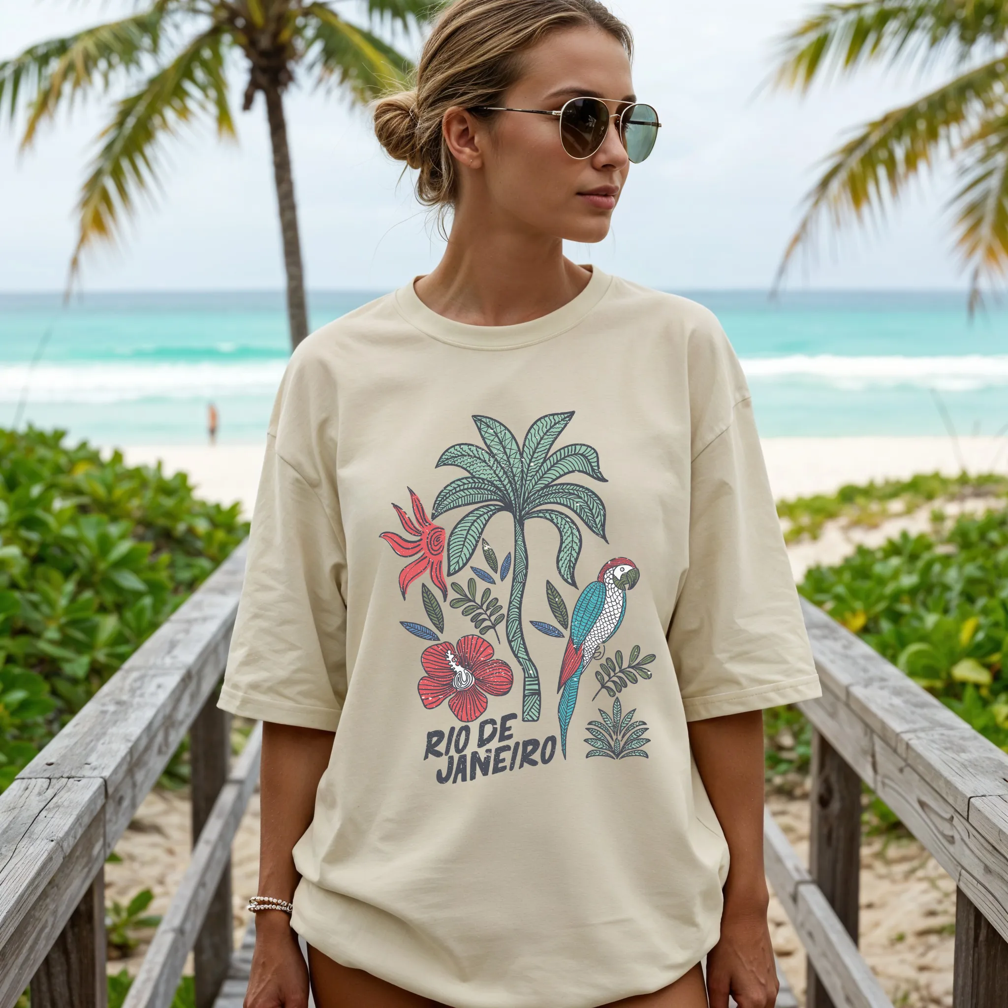 Rio de Janeiro Tropical Graphic Tee – Comfort Colors Inspired Vacation Shirt | Beach, Resort & Summer Travel Tee sold by Zulily