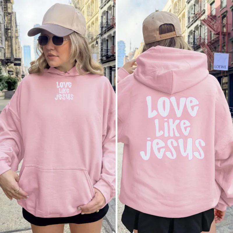 Love Like Jesus Hoodie – Christian Faith Hoodie with Front & Back Print made by Zulily