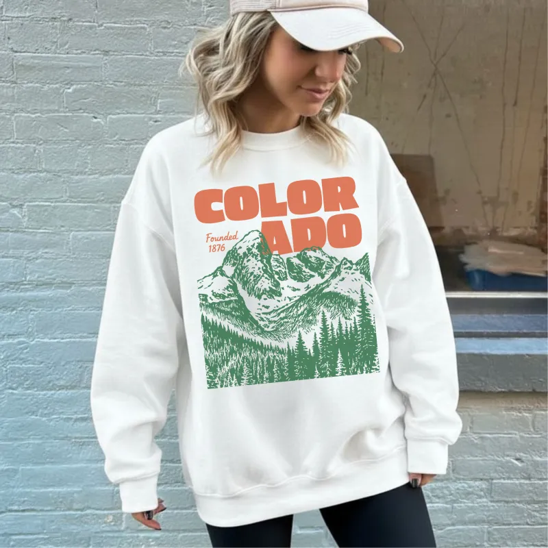 Colorado Founded 1876 Crewneck | Retro Mountain Sweatshirt made by Zulily