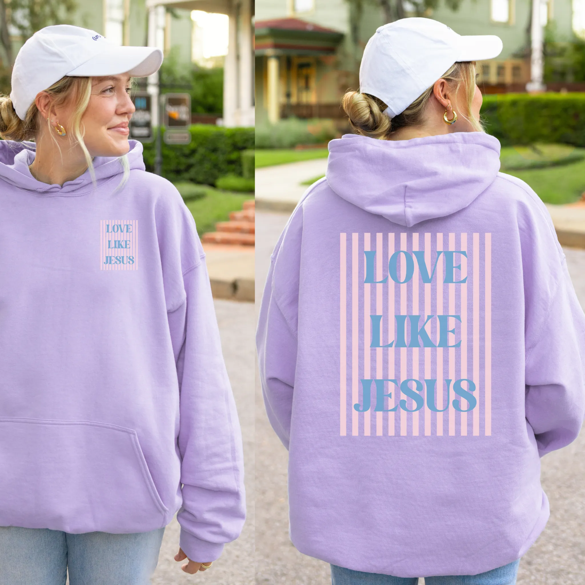 Love Like Jesus Striped Graphic Hoodie sold by Zulily product image thumbnail 2