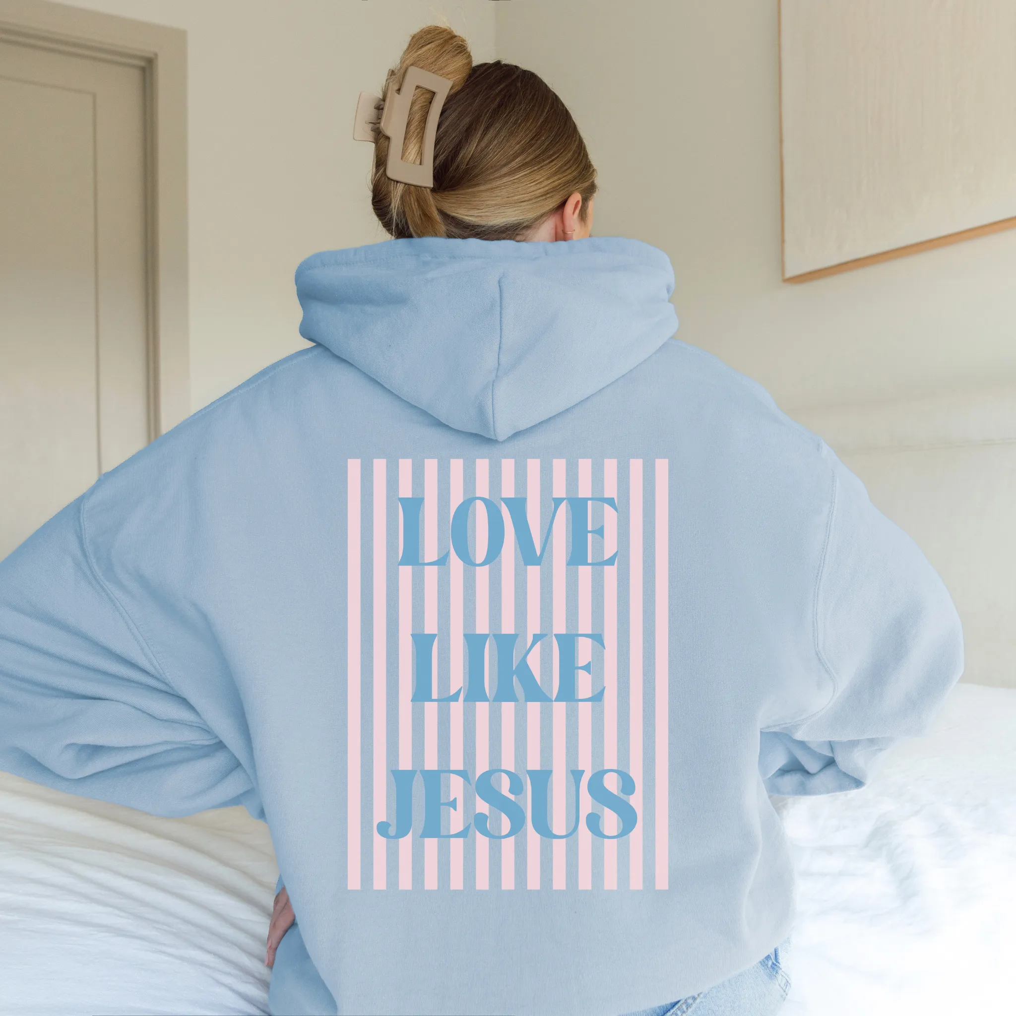 Love Like Jesus Striped Graphic Hoodie sold by Zulily product image thumbnail 3