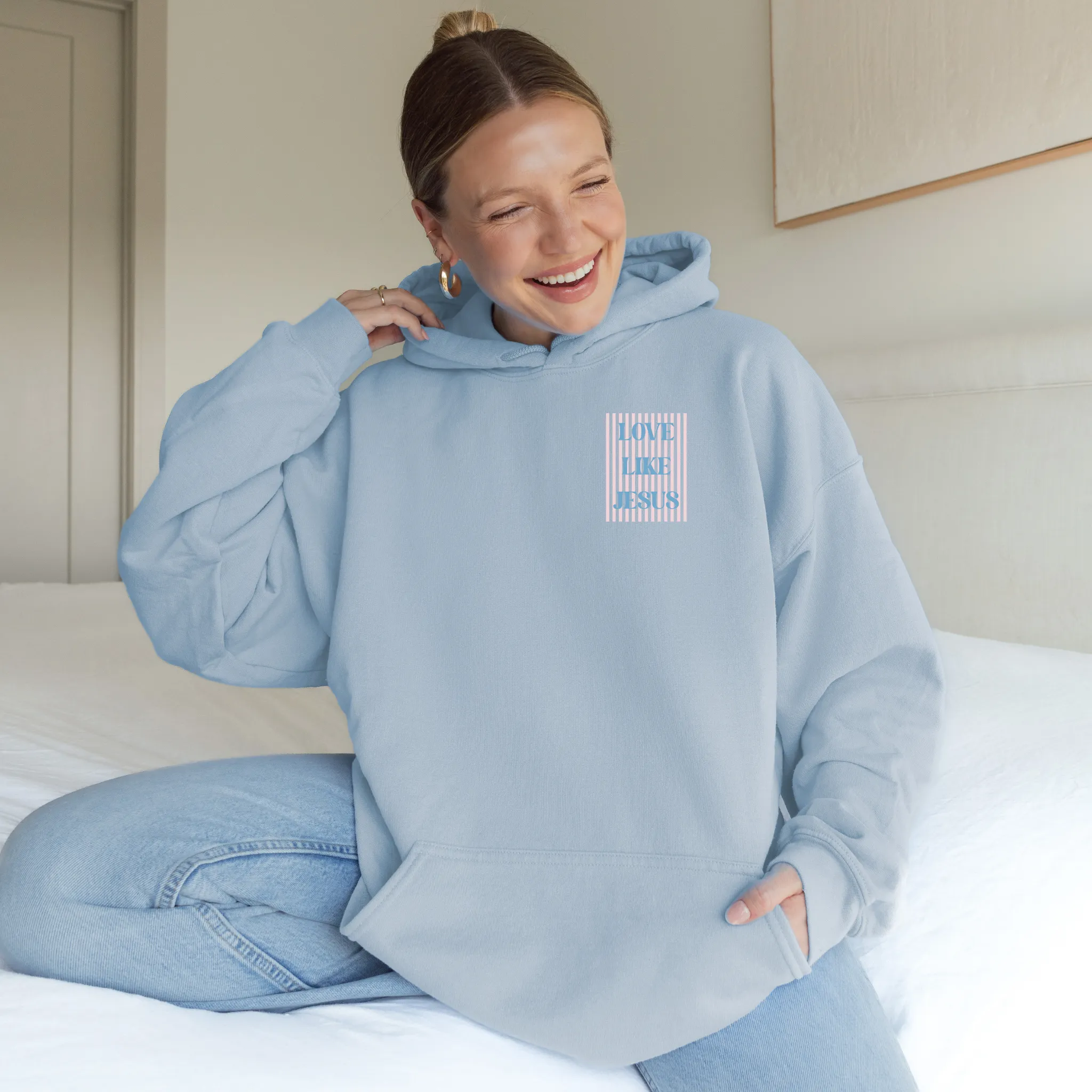 Love Like Jesus Striped Graphic Hoodie sold by Zulily product image thumbnail 4