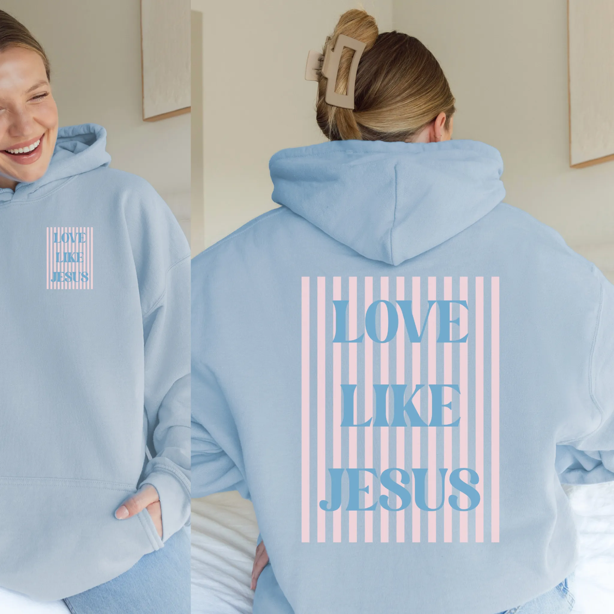 Love Like Jesus Striped Graphic Hoodie sold by Zulily