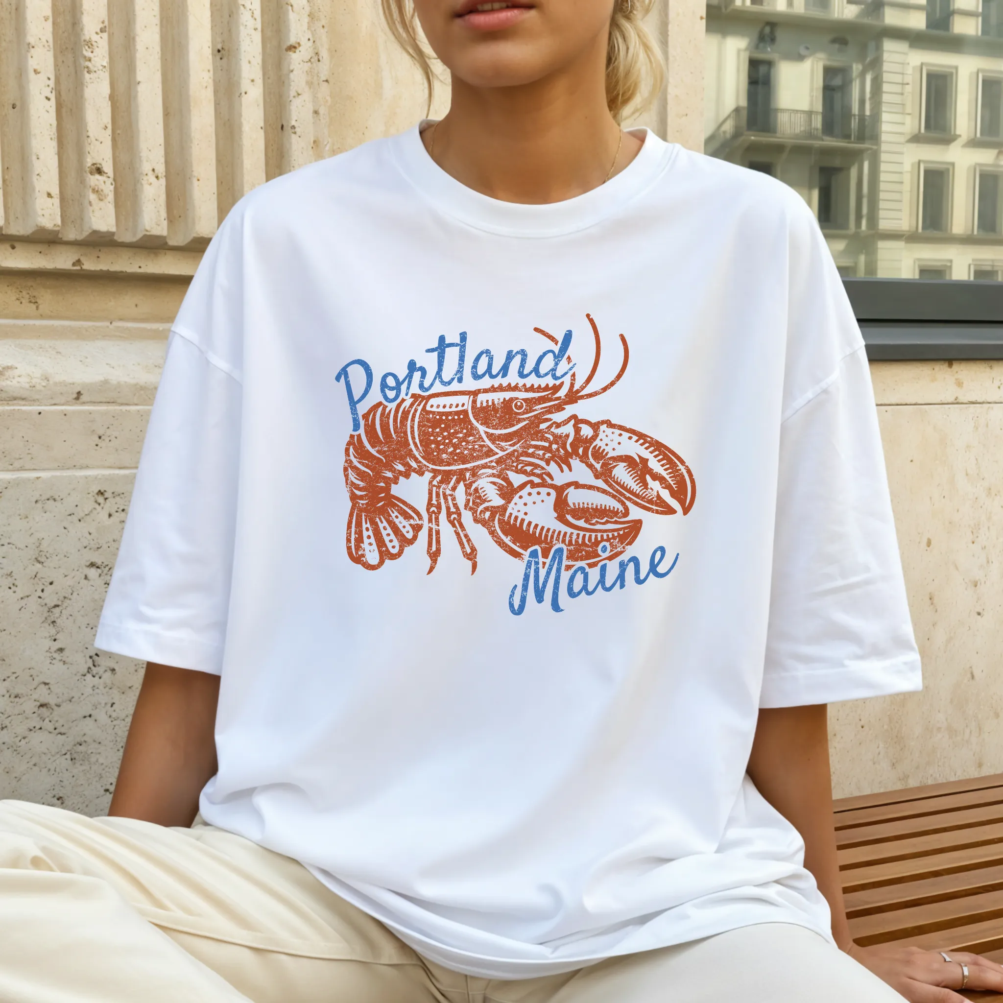 Portland Maine Lobster Graphic Tee | Coastal Vintage T-Shirt sold by Zulily product image thumbnail 2